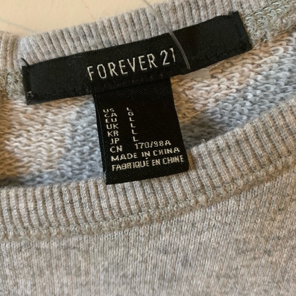 Forever 21 gray sweatshirt size Large. With zipper - Picture 4 of 6